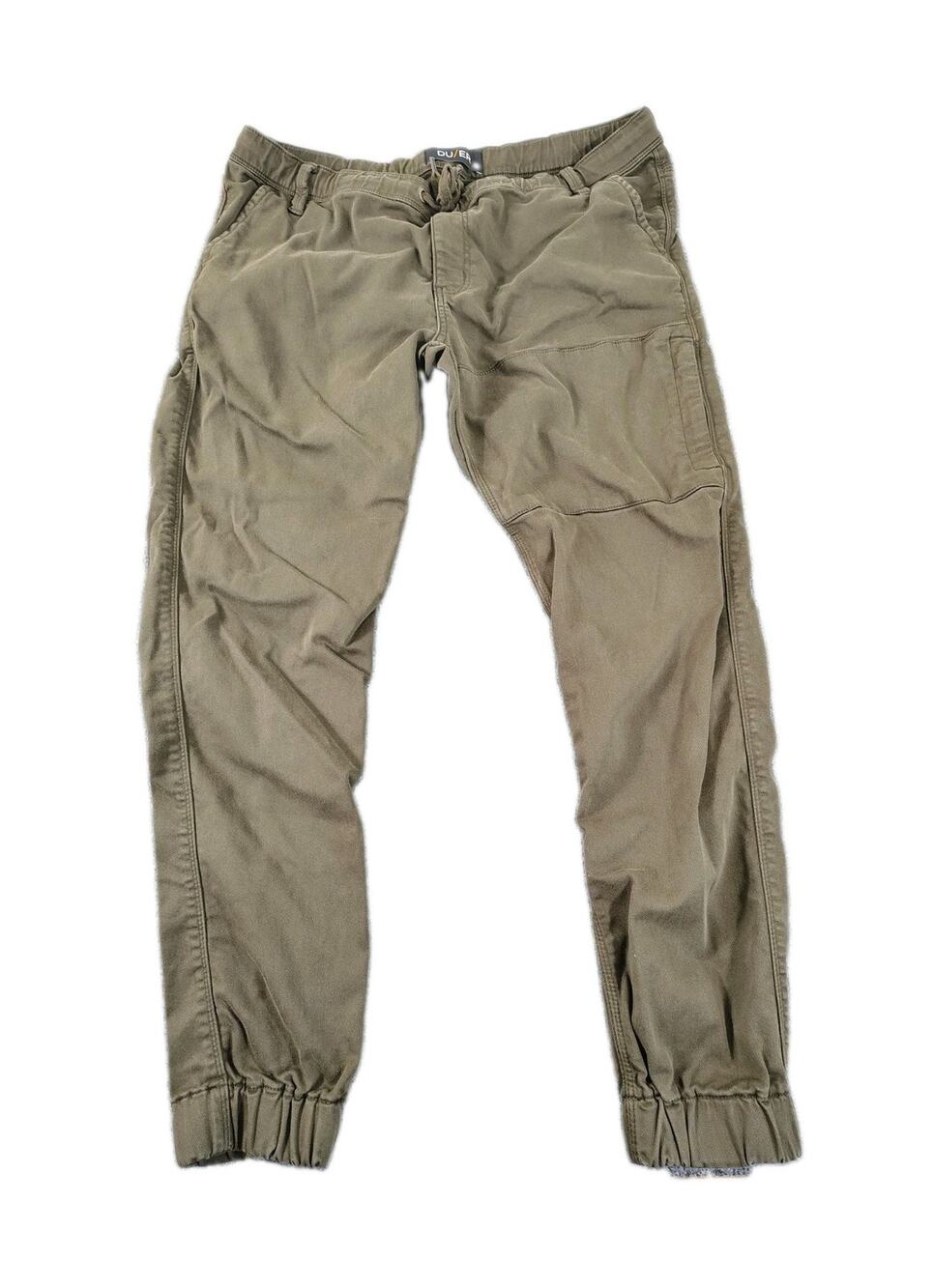 DU/ER Jogger Pants Mens 38x31 Army Green N2X No Sweat Canvas Stretch Outdoor GUC